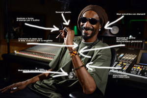 Snoop Lion in studio: occhiali neri per schermare  i bagliori dei gioielli