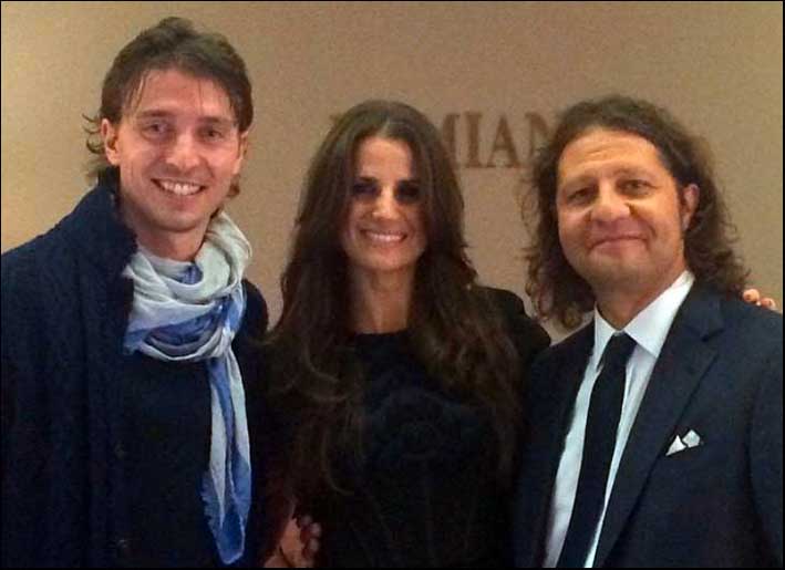 Cristina e Riccardo Montolivo, calciatore del Milan, assieme a Guido Grassi Damiani