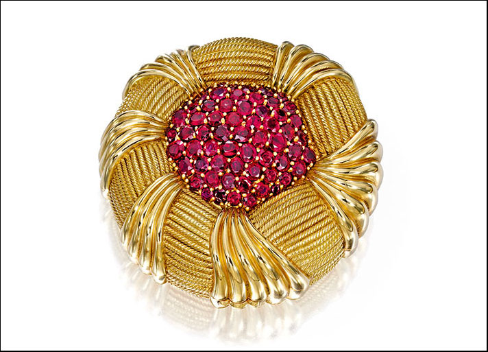 Portacipria in oro e rubini di Schlumberger per Tiffany. Stima: 20-30 mila dollari