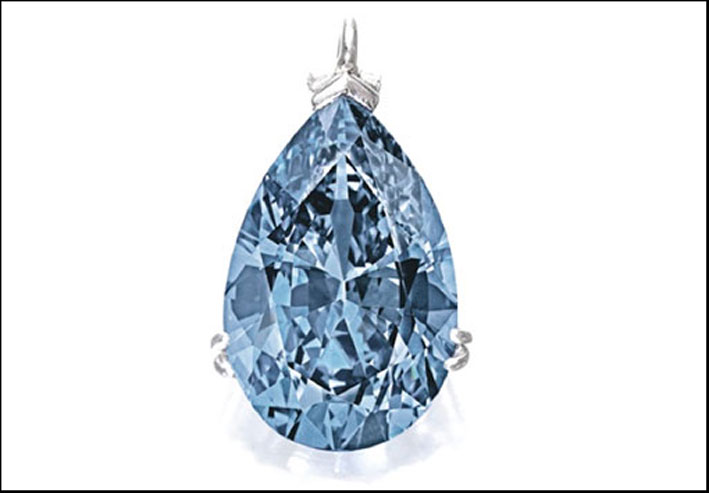 pendente diamante blu 