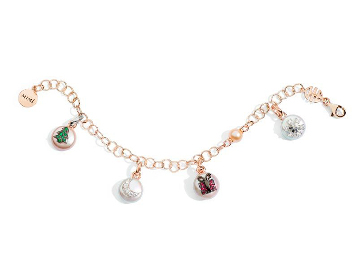 Mimì, charms collezione Les Lulu in oro, argento, perle e topazi. 