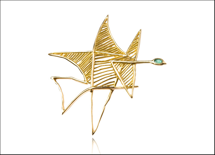 Georges Braque, spilla in oro con smeraldo Asteria