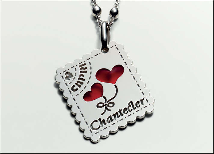 Chantecler, ciondolo Love Letters in argento e smalto rosso