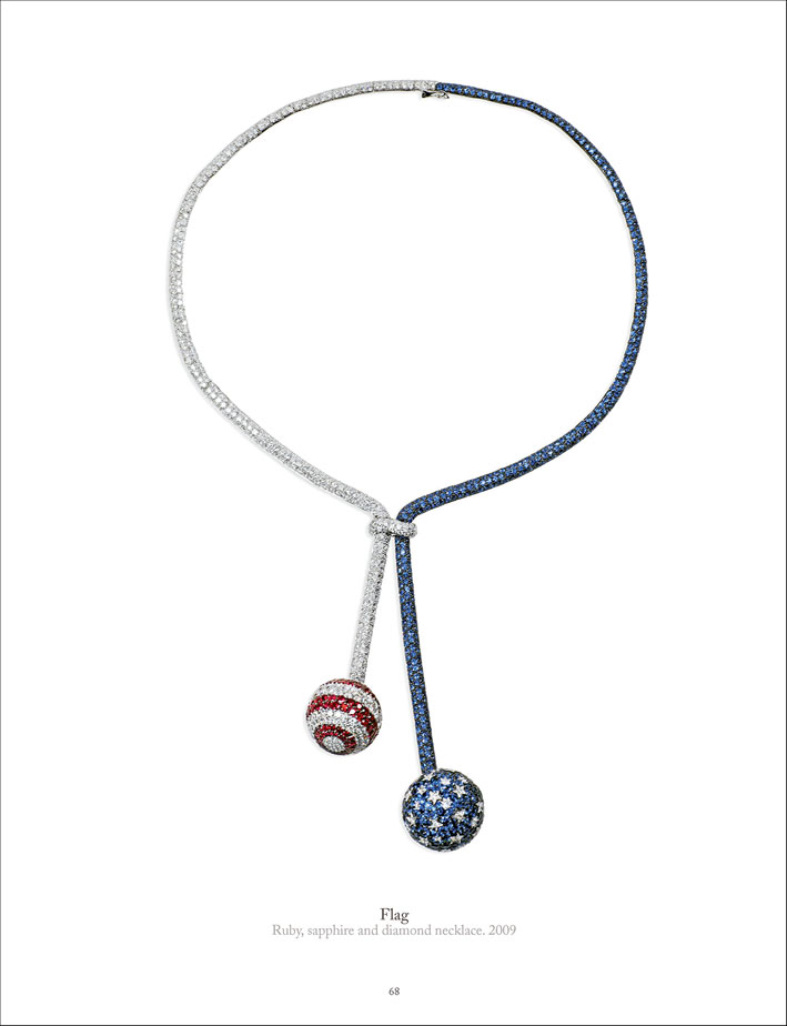 Flag. Ruby, sapphire and diamond necklace. 2009