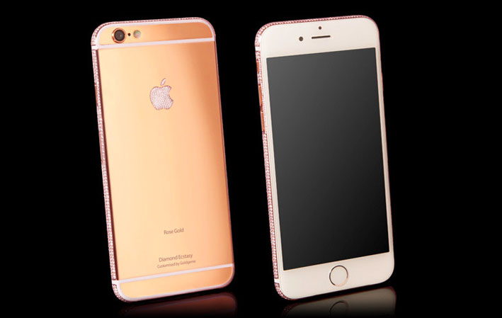 Case in oro rosa e diamanti per l'iPhone 