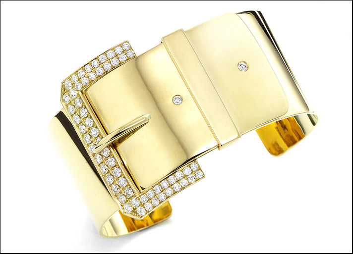 Janis Savitt, bracciale Bucket in oro giallo e diamanti 