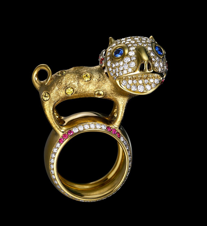 Collezione Golden cage, anelli a fascia in oro 9 carati bianco, giallo e rosa