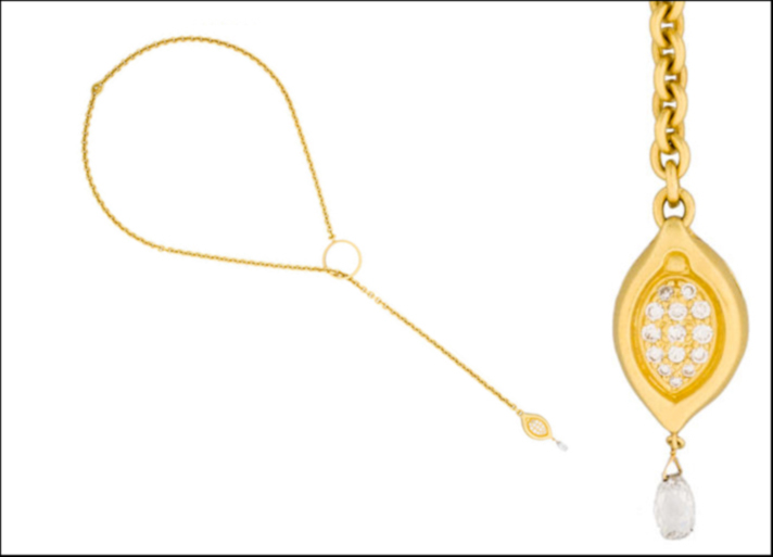 Paul Morelli, collana in oro con pendente con diamanti  incastonati per 1 carato. Prezzo: 3 mila euro 