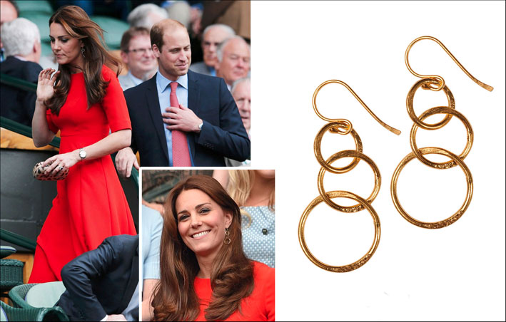 Kate Middleton a Wimbledon, con gli orecchini da 39 euro 