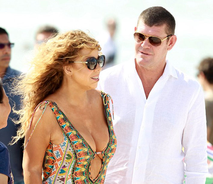 Mariah Carey con il fidanzato, il miliardario australiano James Packer