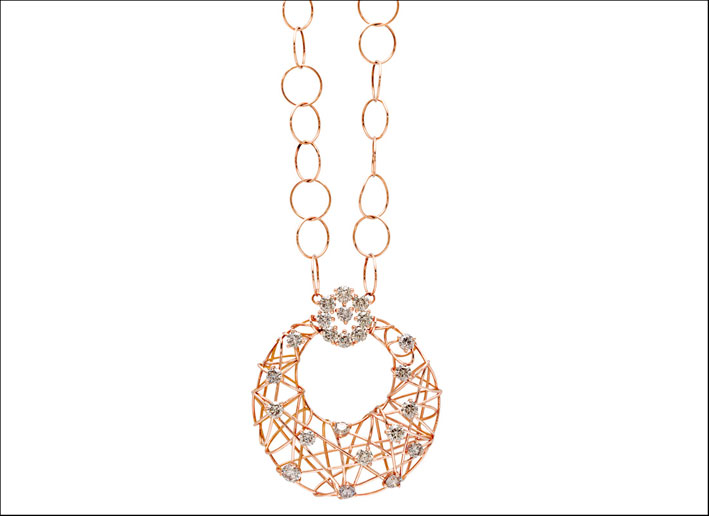 Giovanni Ferraris: collana in oro rosa e diamanti brown