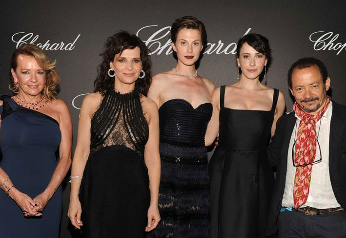 Da sinistra: Caroline Scheufele, Juliette Binoche, Elettra Wiedemann, Anita Caprioli, Alessandro Rossellini