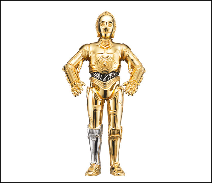 C-3PO, pendente per collana in argento placcato oro