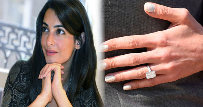 Amal Clooney e l'anello di fidanzamento