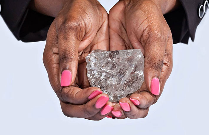 Il diamante trovato nella miniera di Karowe, in Botswana