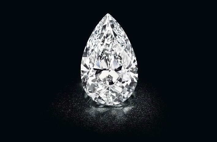 Diamante con taglio a pera di 50 carati, battuto per 7,8 milioni di dollari (7,2 milioni di euro)