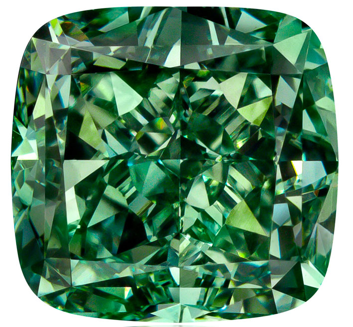 Un raro diamante verde taglio a cuscino