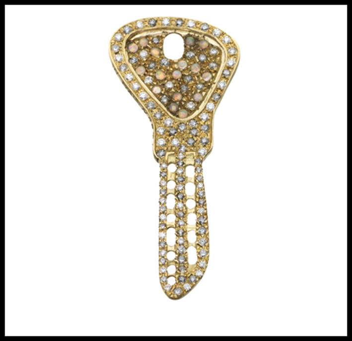 Carolina Bucci, pendente a forma di chiave con diamanti bianchi 