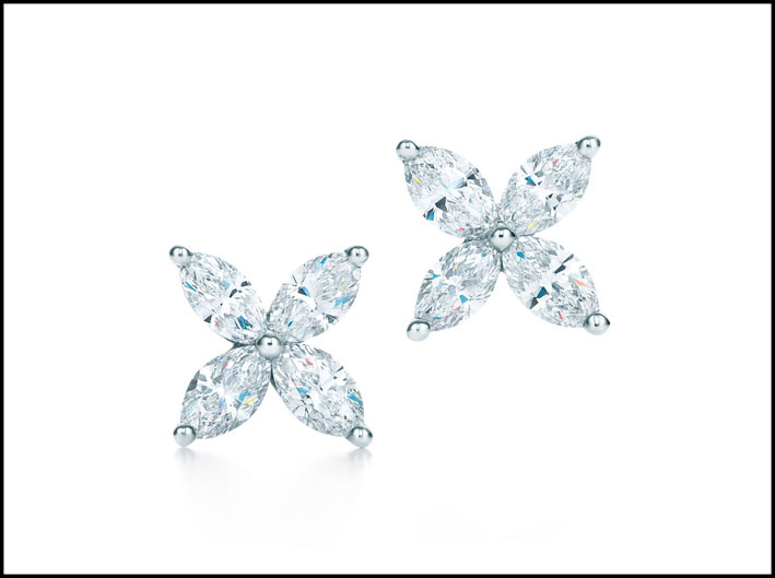 Orecchini Tiffany Victoria in platino e diamanti