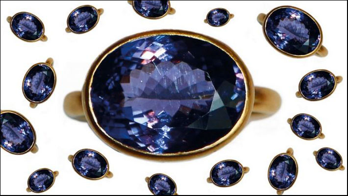 Blue Magica, anello in oro con iolite