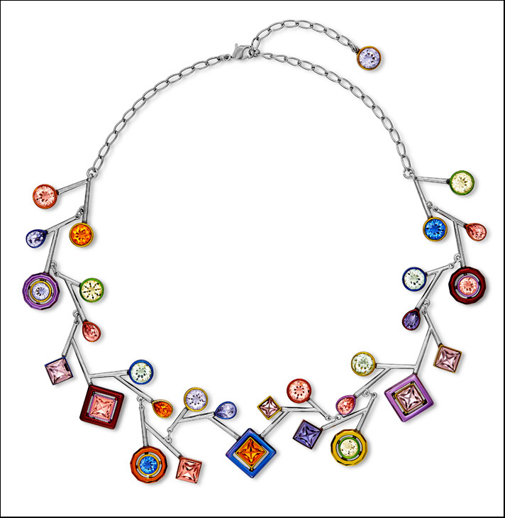 Collezione Arbol di Peter Pilotto, collana con cristalli Swarovski e finiture in rodio 