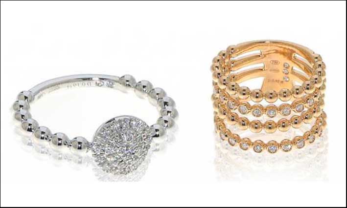 Nuovi anelli della collezione Boutique, oro rosa e bianco, diamanti