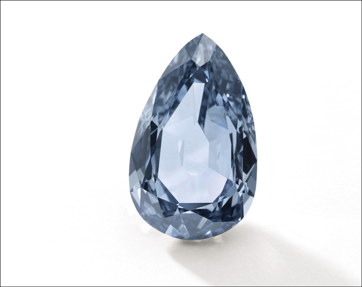 Anello con diamante blu. Venduto per 16,14 milioni di franchi