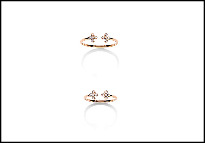 Anello in oro rosa 18 carati con diamanti bianchi knuckle anello in oro rosa 18 carati con diamanti bianchi