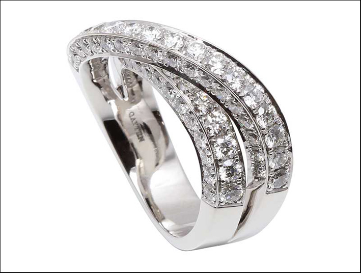 Collezione Xf, anello in oro bianco e diamanti