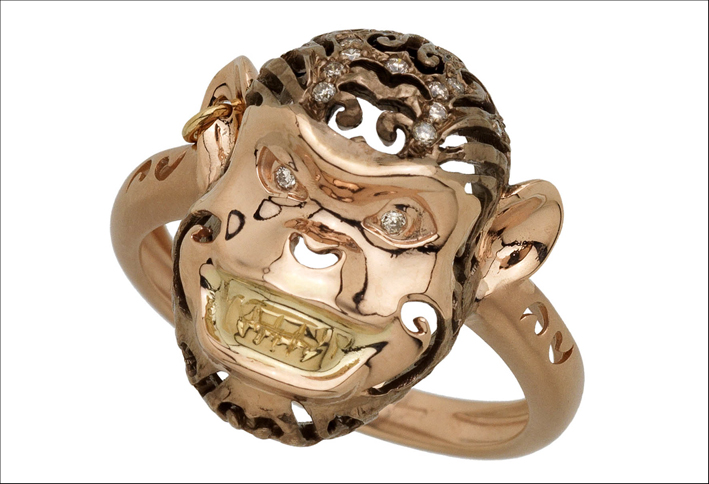 Maki collection, anello con scimmia