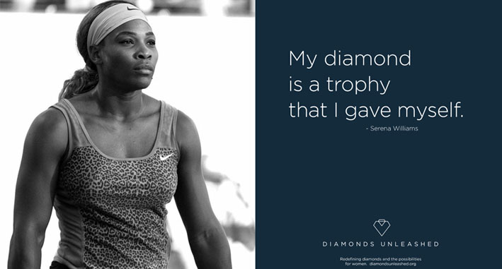 La pubblicità della linea di gioielli firmata Serena Williams