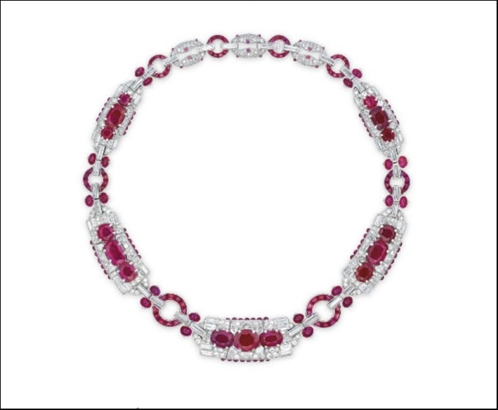 Collana di Cartier con diamanti e rubini birmani