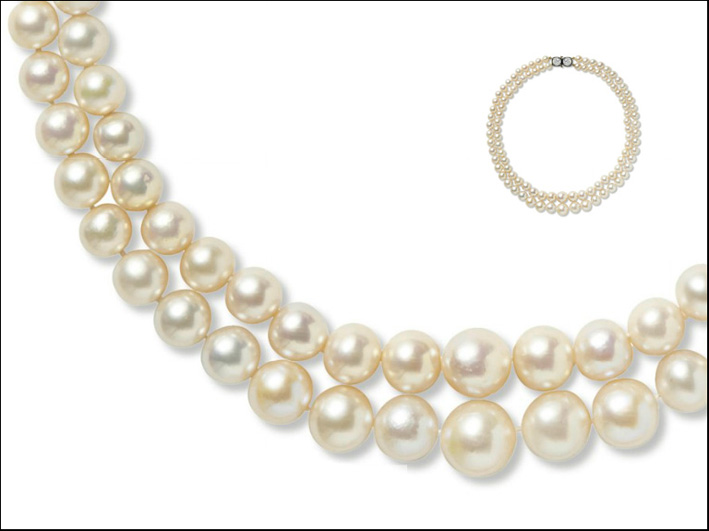 Collana di perle naturali a due fili. Venduta per 2,9 milioni 