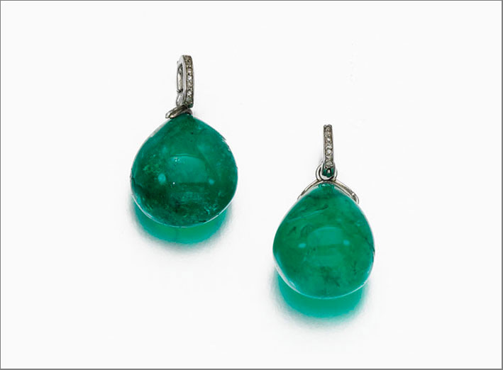 Orecchini con smeraldi inizio Novecentoi. Stima: 10.000–15.000 sterline