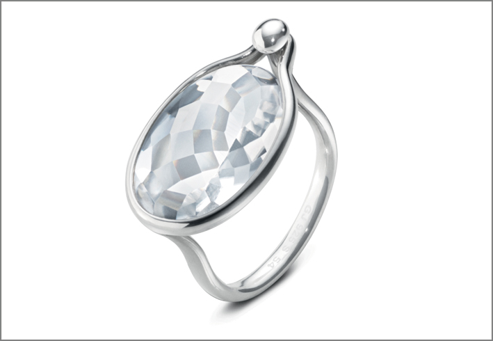 Savannah, anello in argento e cristallo di rocca