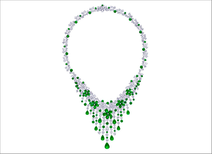 Collana Carissa, con diamanti e smeraldi