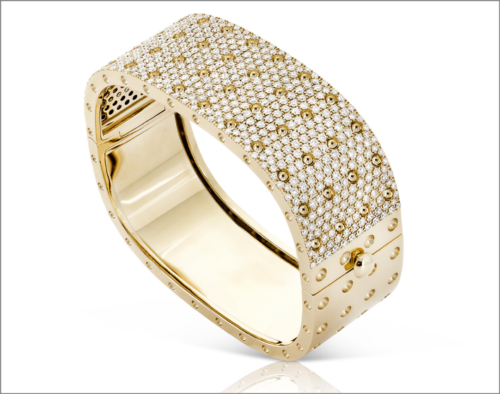 Yellow gold bracelet with colourless diamonds