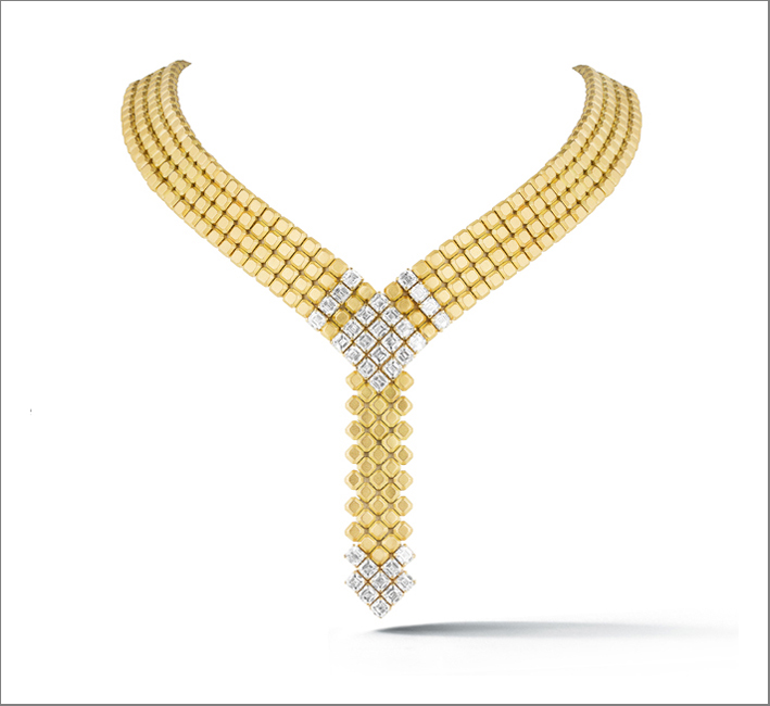 Collana Pixel in oro giallo e diamanti 