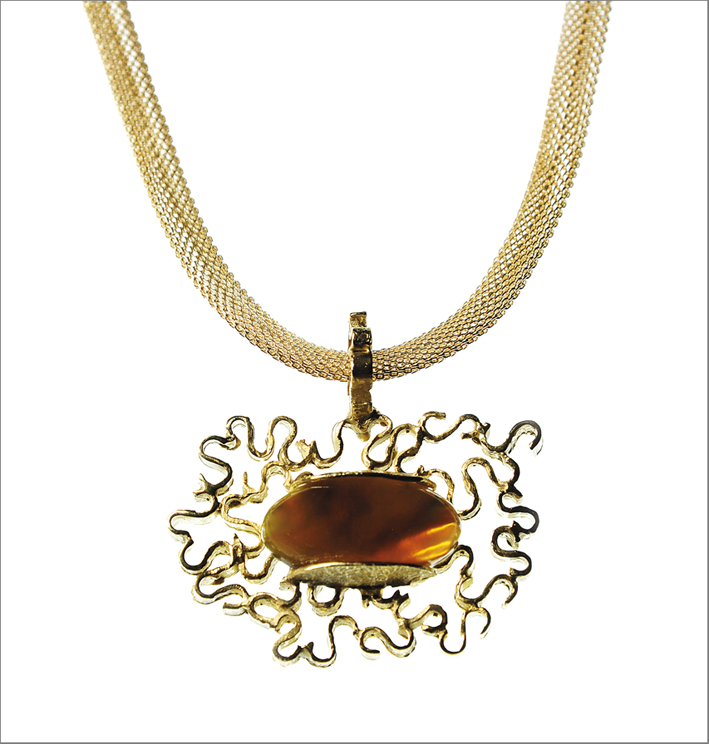 Collezione Petra, collana  in bronzo con ambra