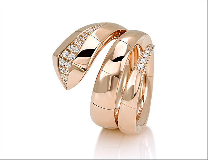 Giorgio Visconti, anello Eden, oro rosa e diamanti bianchi