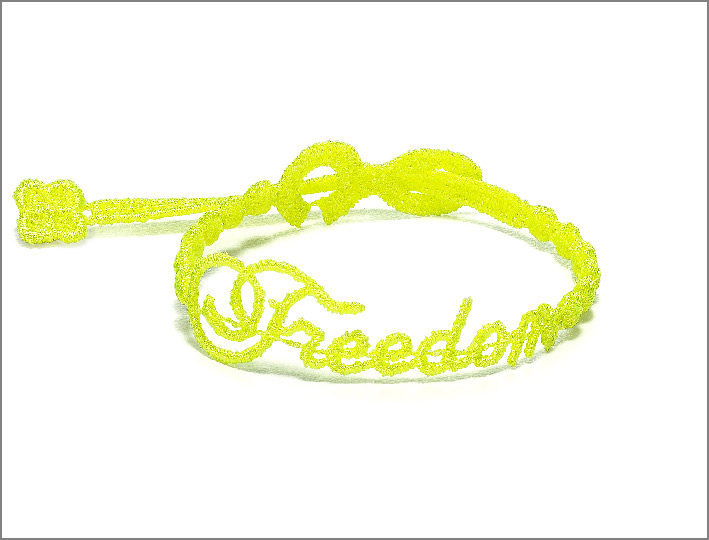 Cruciani, bracciale Freedom giallo fluo