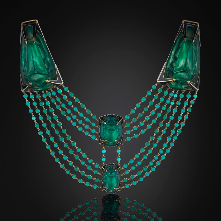 Collana in oro e cristallo di René Lalique