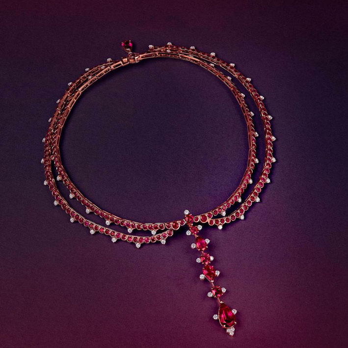 Collana della collezione Out of Africa, con rubini del Mozambico