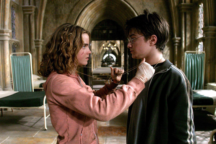Emma Watson (Hermione Granger) e Daniel Redcliffe (Harry Potter) 