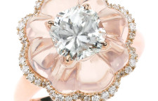 Brafa13 Bogh Art Anello collezione Inlay oro rosa quarzo rosa diamanti