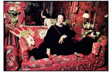 Diana Vreeland wore her Bulgari enamel snake belt as a necklace for a portrait taken in the red room of her New York City apartment