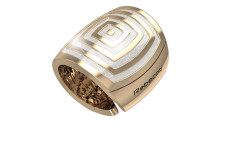 Gold plated bronze ring with glam film