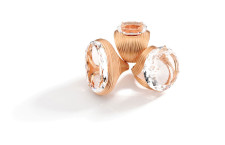 Rings in 18k rose gold with translucent quartz