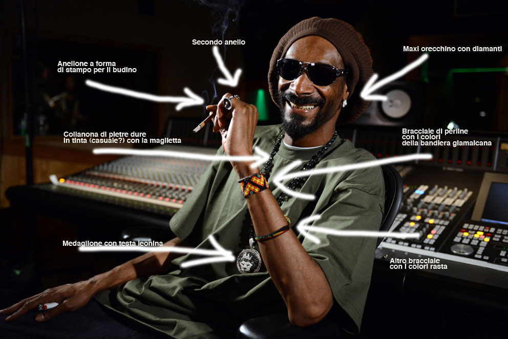 Snoop Lion in studio: occhiali neri per schermare  i bagliori dei gioielli