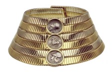 A Tubogas choker circa 1974 of two color gold with Greek silver coins